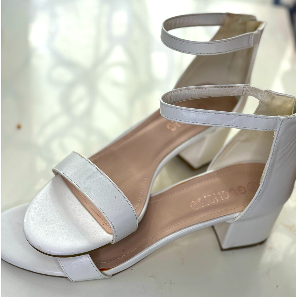 White Block Heel